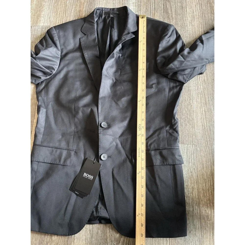 Hugo Boss Men's Huge6/Genius5 Solid Black Slim Fit Suit Size 38 R